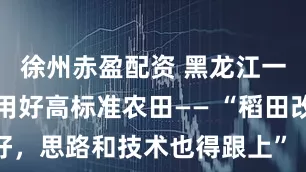 徐州赤盈配资 黑龙江一农场建好用好高标准农田—— “稻田改好，思路和技术也得跟上”（秋收进行时）