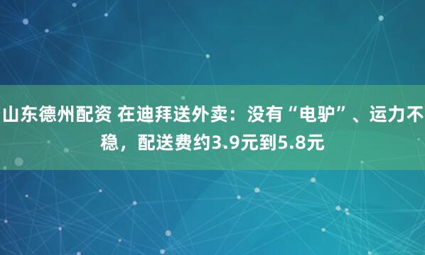 山东德州配资 在迪拜送外卖：没有“电驴”、运力不稳，配送费约3.9元到5.8元